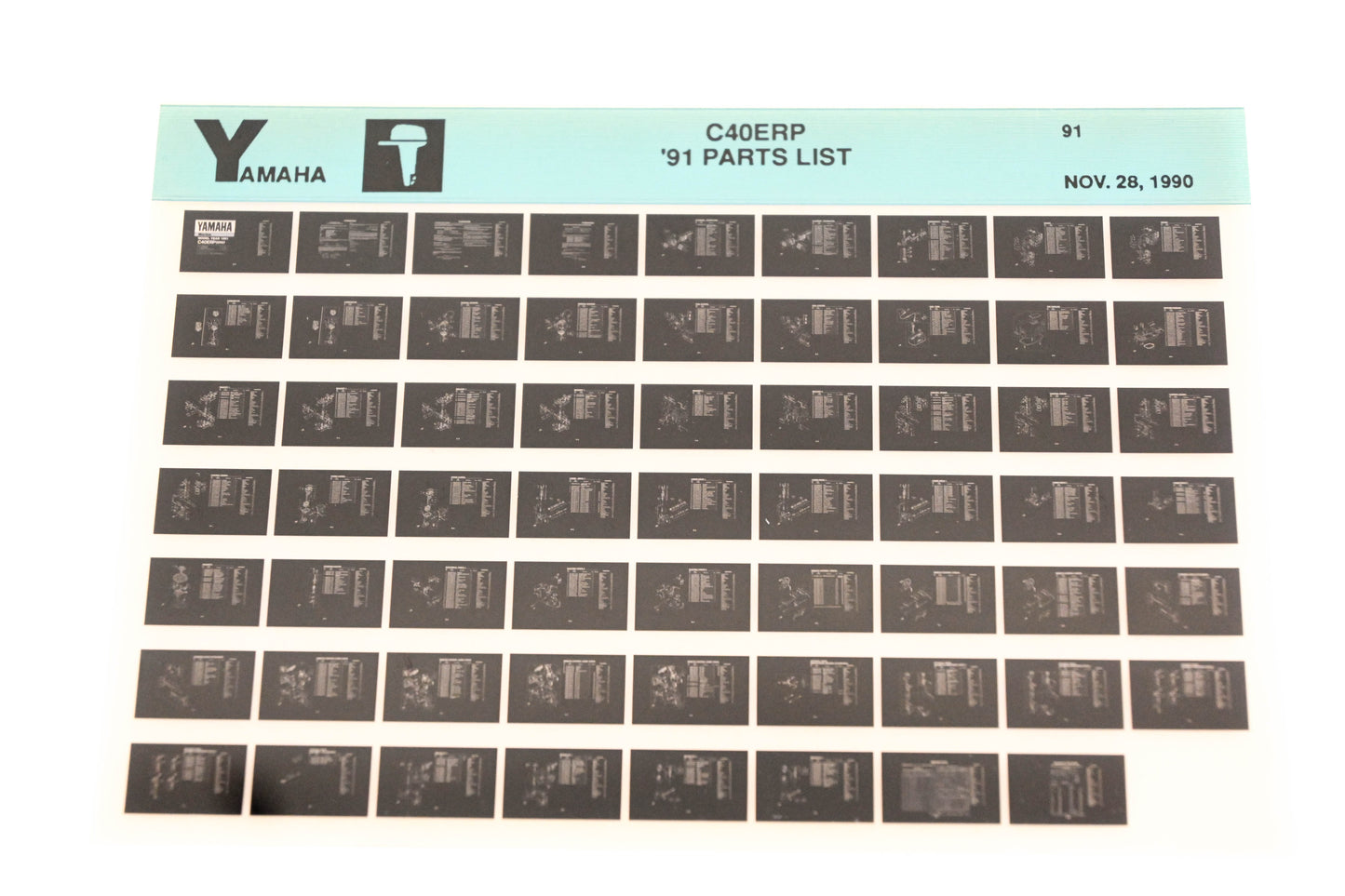 OEM Yamaha LB024-28 1991 C40ERP Parts List Microfiche