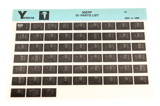OEM Yamaha LB024-29 1991 50ERP Parts List Microfiche