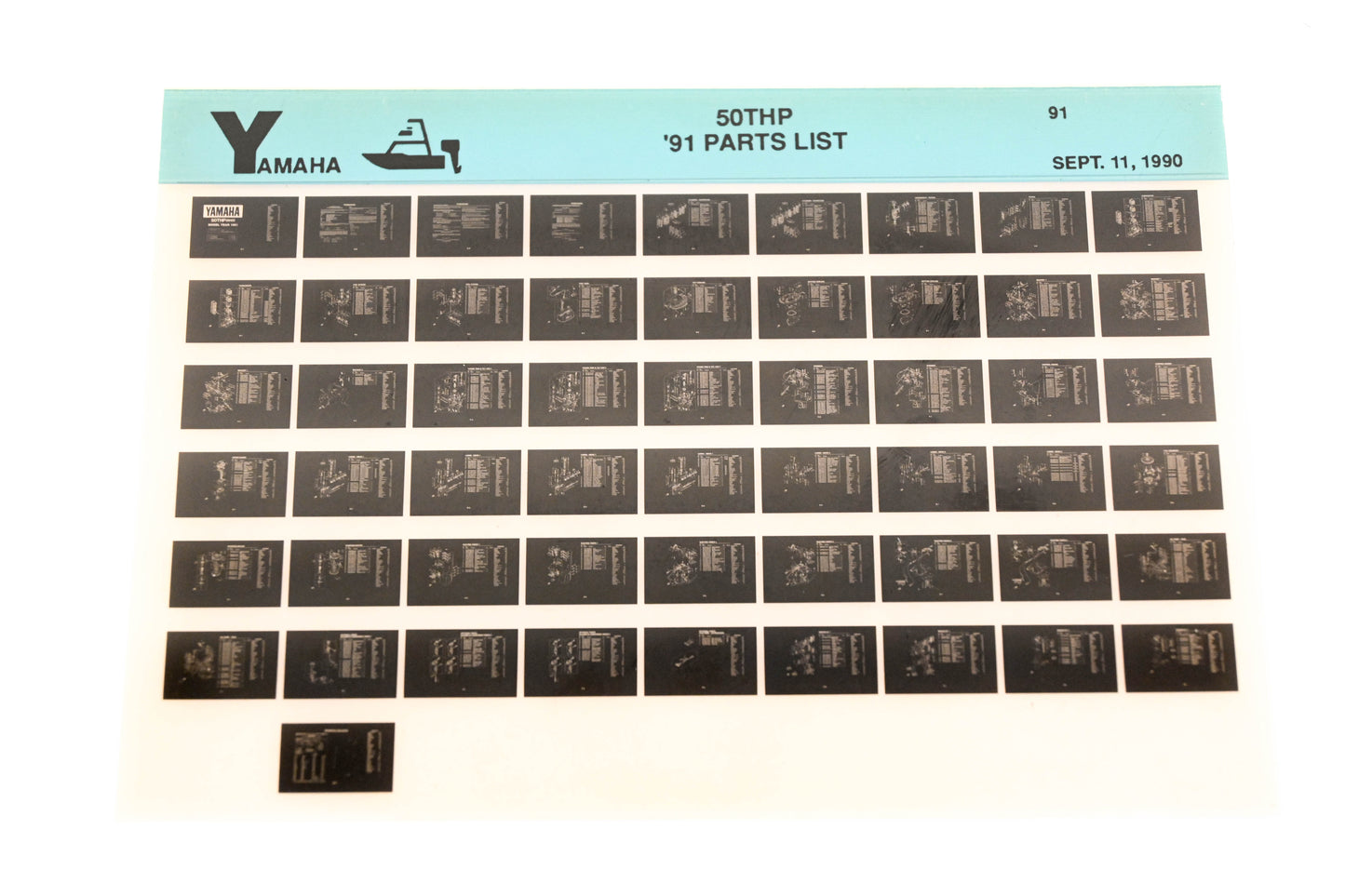 OEM Yamaha LB024-30 1991 50THP Parts List Microfiche