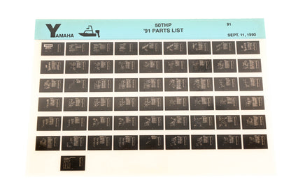 OEM Yamaha LB024-30 1991 50THP Parts List Microfiche