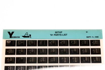 OEM Yamaha LB024-30 1991 50THP Parts List Microfiche
