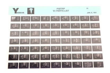 OEM Yamaha LB024-31 1991 P50TRP Parts List Microfiche