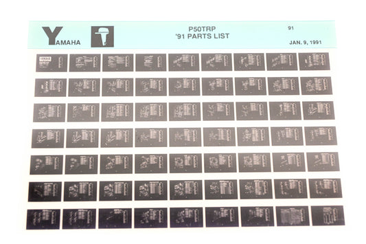 OEM Yamaha LB024-31 1991 P50TRP Parts List Microfiche