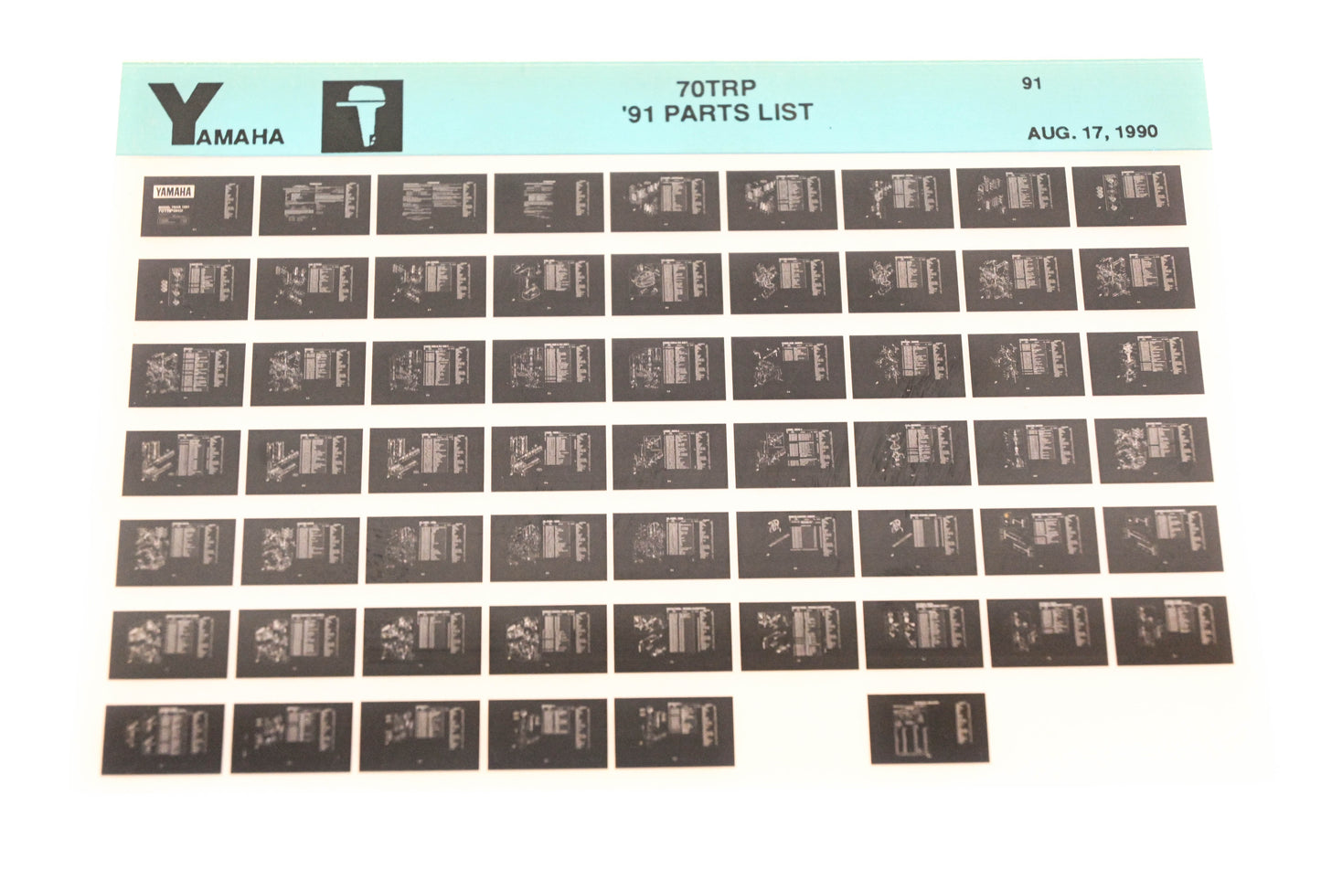 OEM Yamaha LB024-34 1991 70TRP Parts List Microfiche