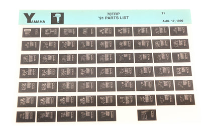 OEM Yamaha LB024-34 1991 70TRP Parts List Microfiche
