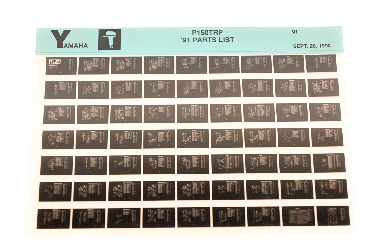 OEM Yamaha LB024-35 1991 P150TRP Parts List Microfiche