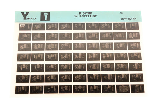 OEM Yamaha LB024-35 1991 P150TRP Parts List Microfiche