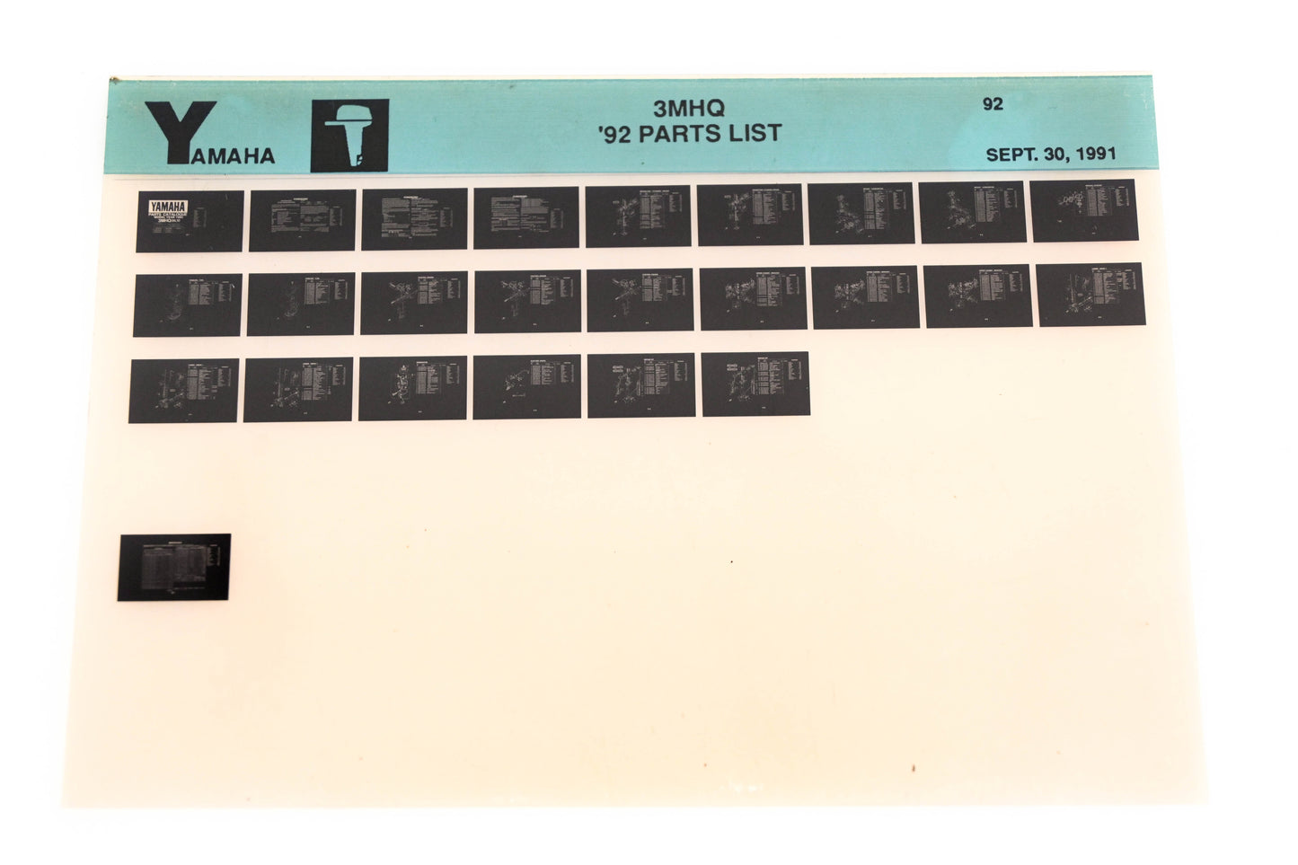 OEM Yamaha LB024-36 1992 3MHQ Parts List Microfiche