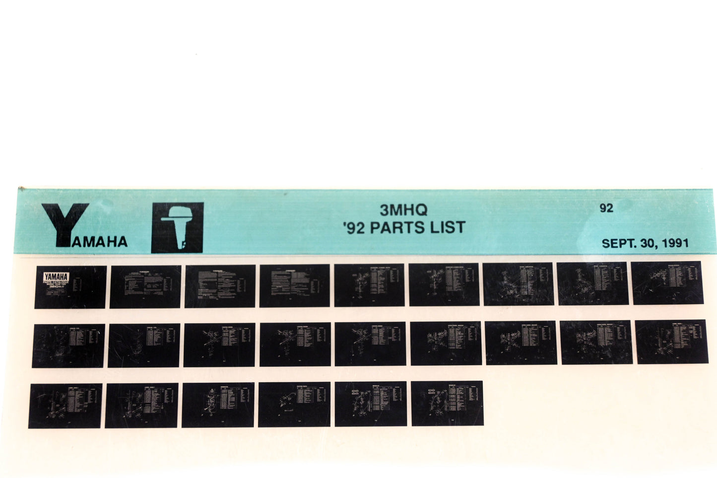 OEM Yamaha LB024-36 1992 3MHQ Parts List Microfiche