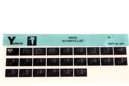 OEM Yamaha LB024-36 1992 3MHQ Parts List Microfiche