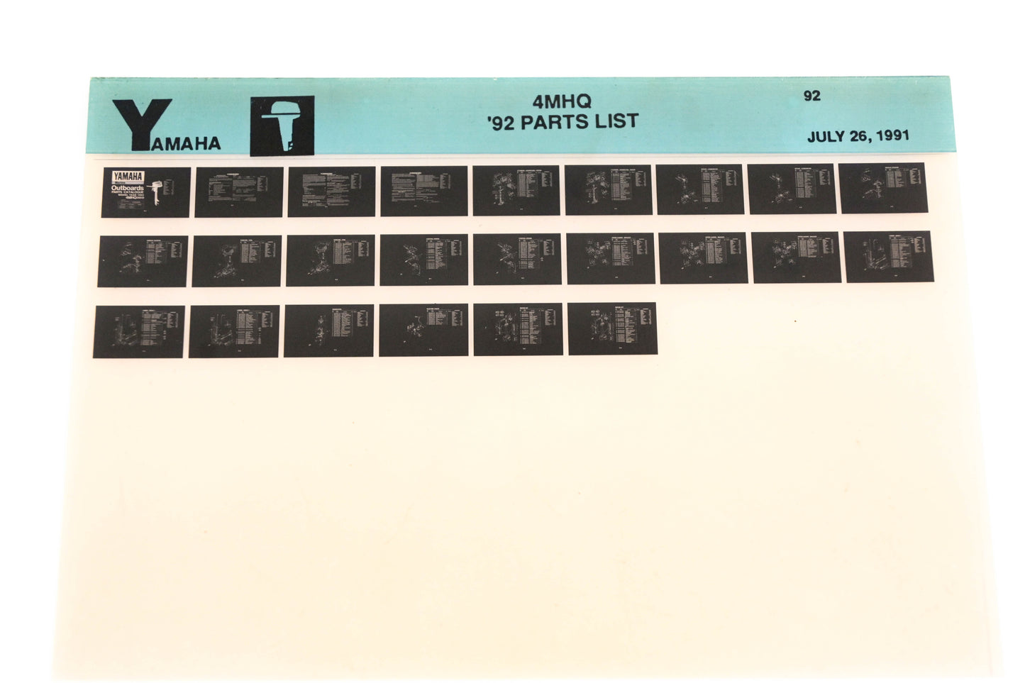 OEM Yamaha LB024-37 1992 4MHQ Parts List Microfiche
