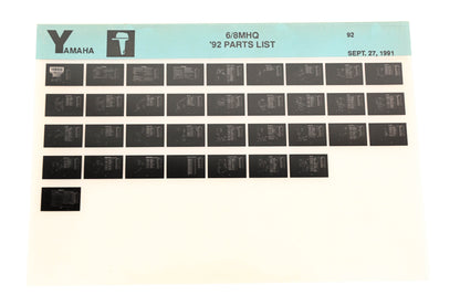 OEM Yamaha LB024-38 1992 6/8MHQ Parts List Microfiche