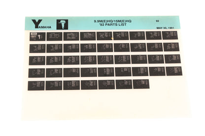 OEM Yamaha LB024-39 1992 9.9M(E)HQ/15M(E)HQ Parts List Microfiche