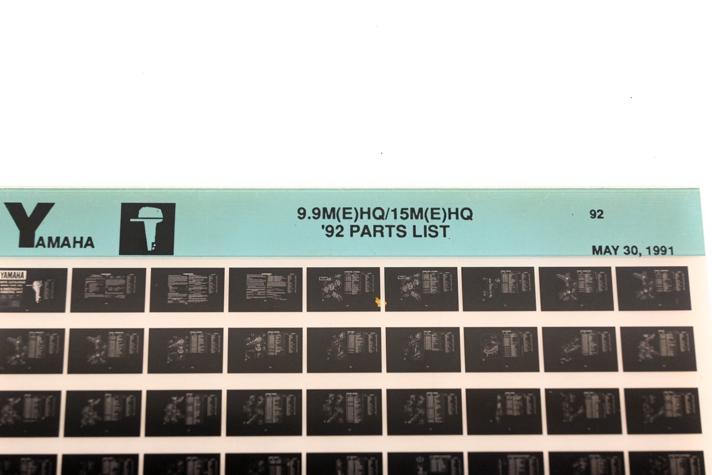 OEM Yamaha LB024-39 1992 9.9M(E)HQ/15M(E)HQ Parts List Microfiche