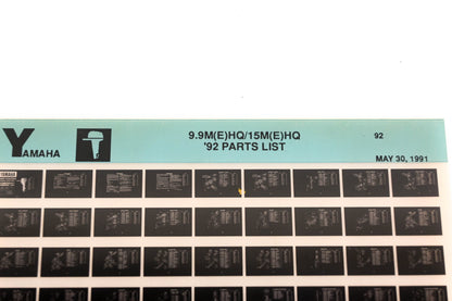 OEM Yamaha LB024-39 1992 9.9M(E)HQ/15M(E)HQ Parts List Microfiche