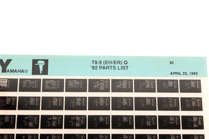 OEM Yamaha LB024-40 1992 T9.9(EH/ER)Q Parts List Microfiche