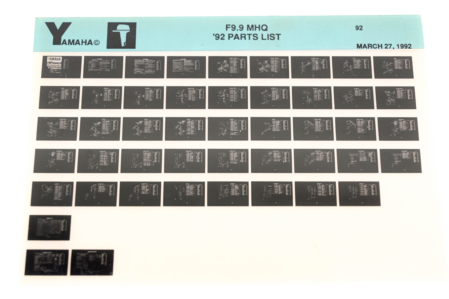 OEM Yamaha LB024-41 1992 F9.9 MHQ Parts List Microfiche
