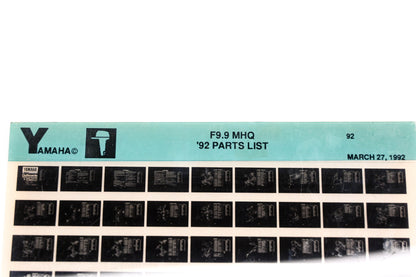 OEM Yamaha LB024-41 1992 F9.9 MHQ Parts List Microfiche