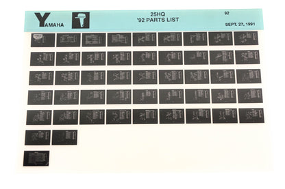 OEM Yamaha LB024-42 1992 25HQ Parts List Microfiche