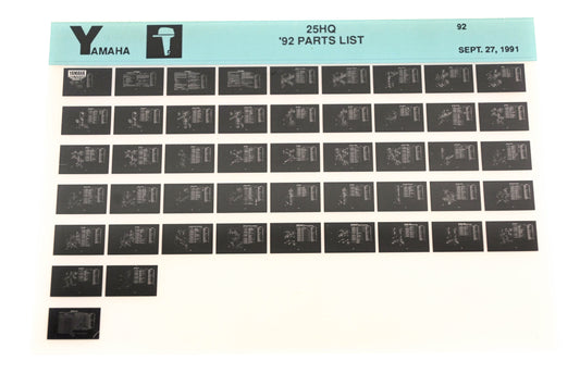 OEM Yamaha LB024-42 1992 25HQ Parts List Microfiche