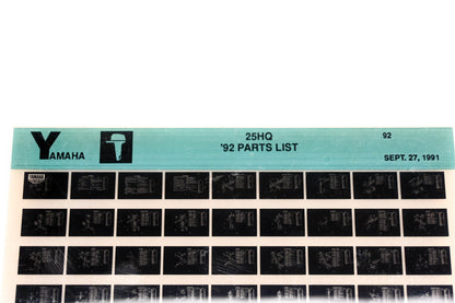 OEM Yamaha LB024-42 1992 25HQ Parts List Microfiche