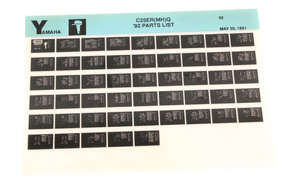 OEM Yamaha LB024-43 1992 C25ER(MH)Q Parts List Microfiche