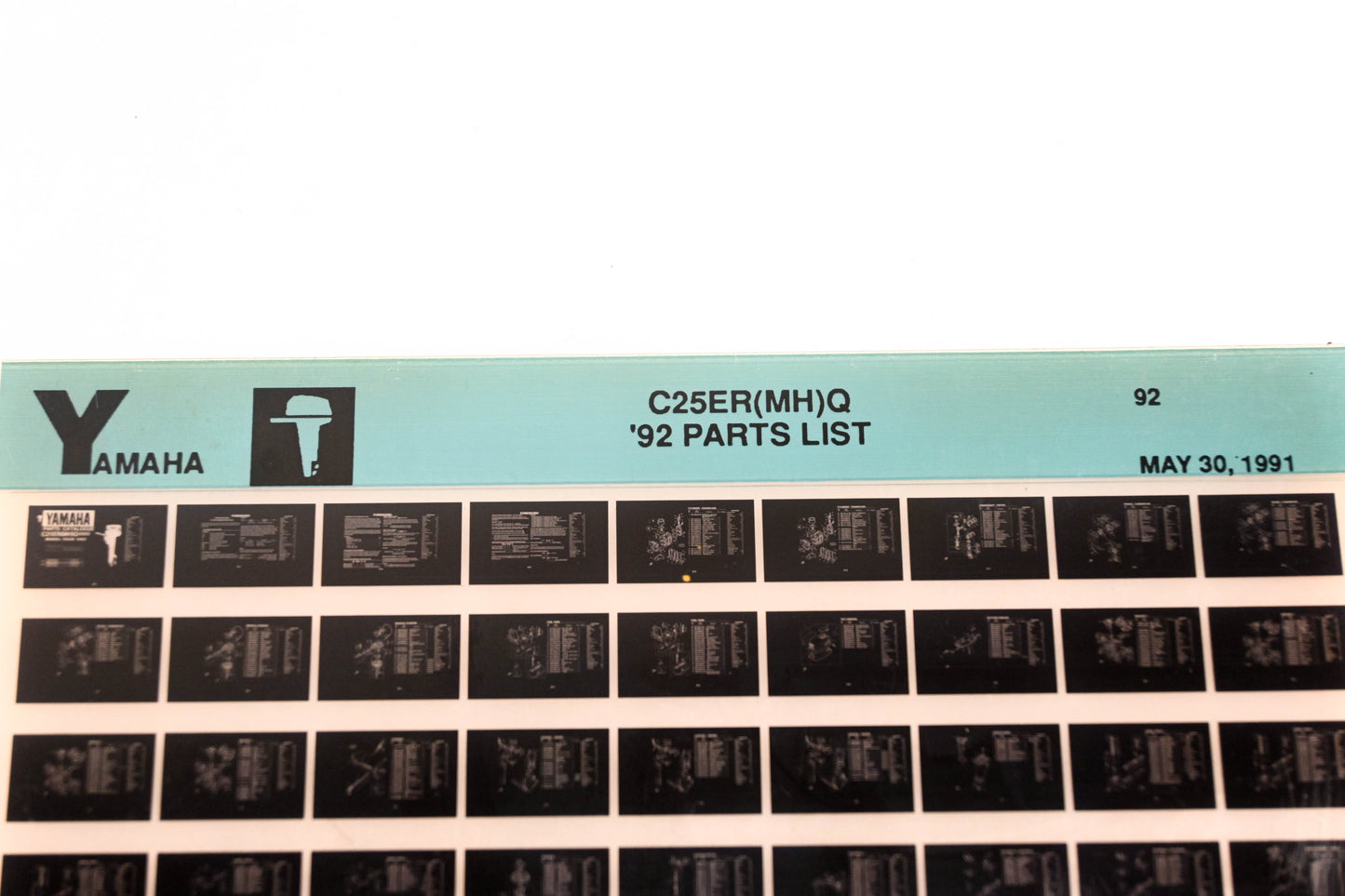 OEM Yamaha LB024-43 1992 C25ER(MH)Q Parts List Microfiche
