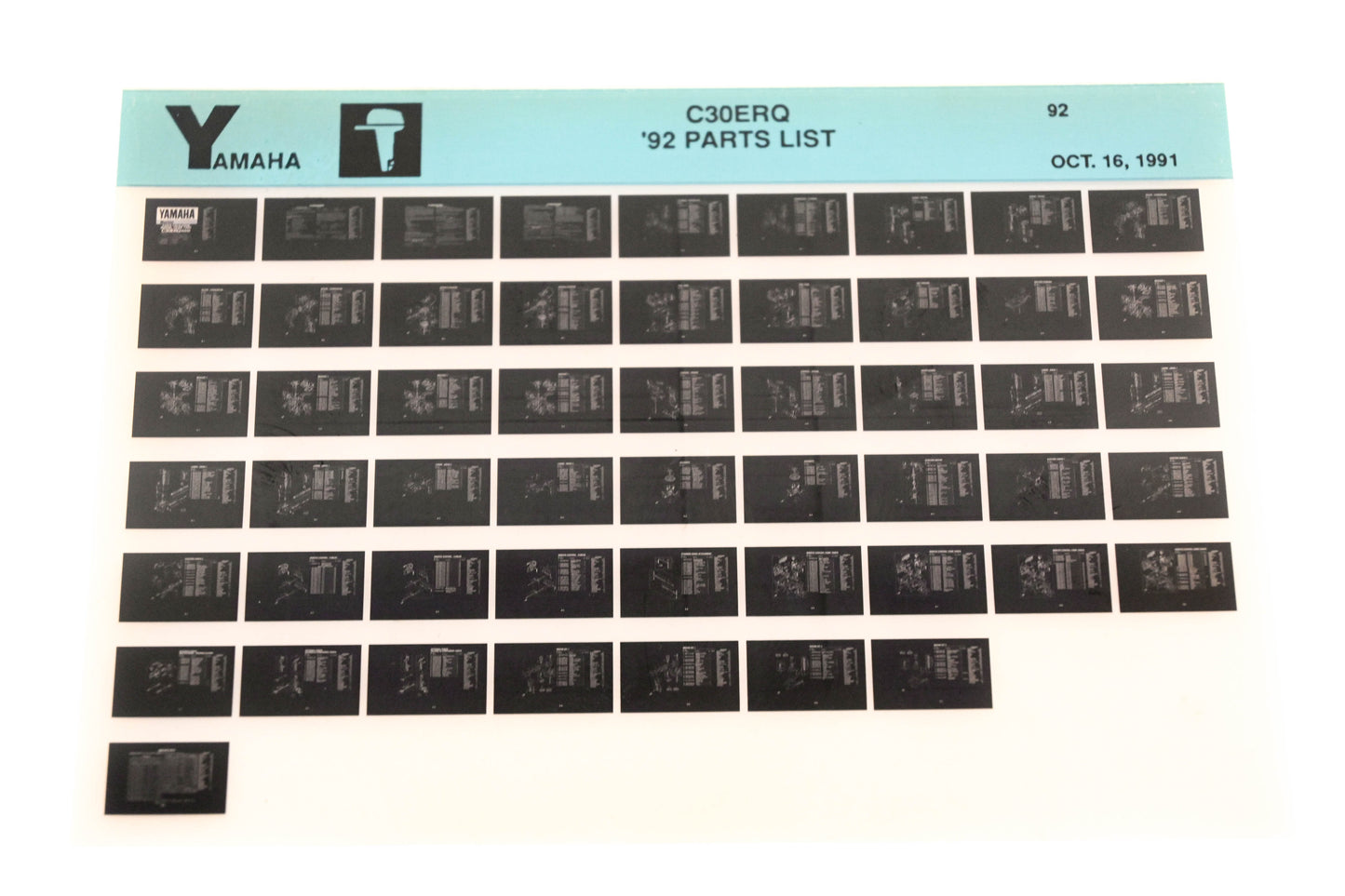 OEM Yamaha LB024-44 1992 C30ERQ Parts List Microfiche