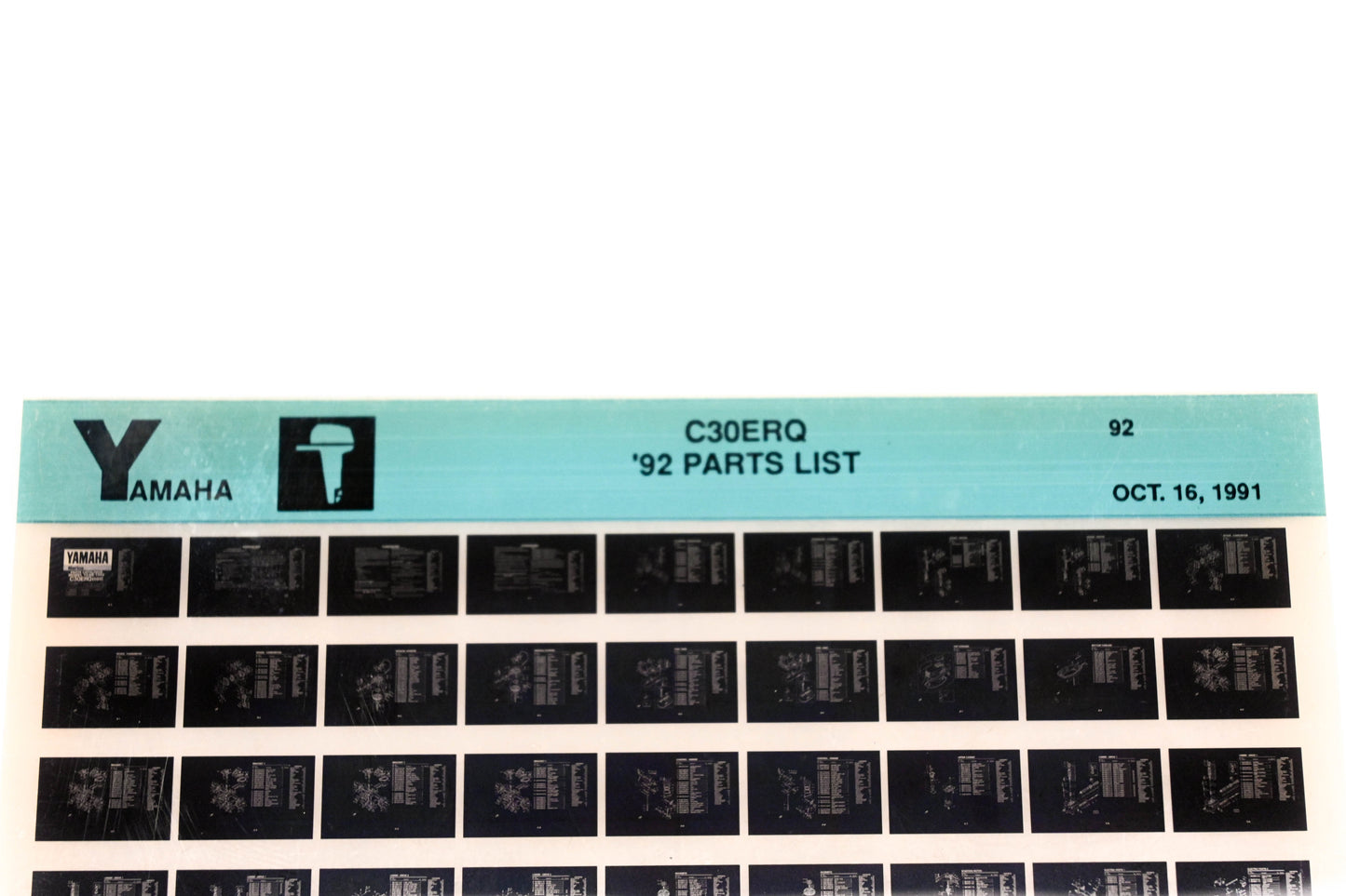 OEM Yamaha LB024-44 1992 C30ERQ Parts List Microfiche