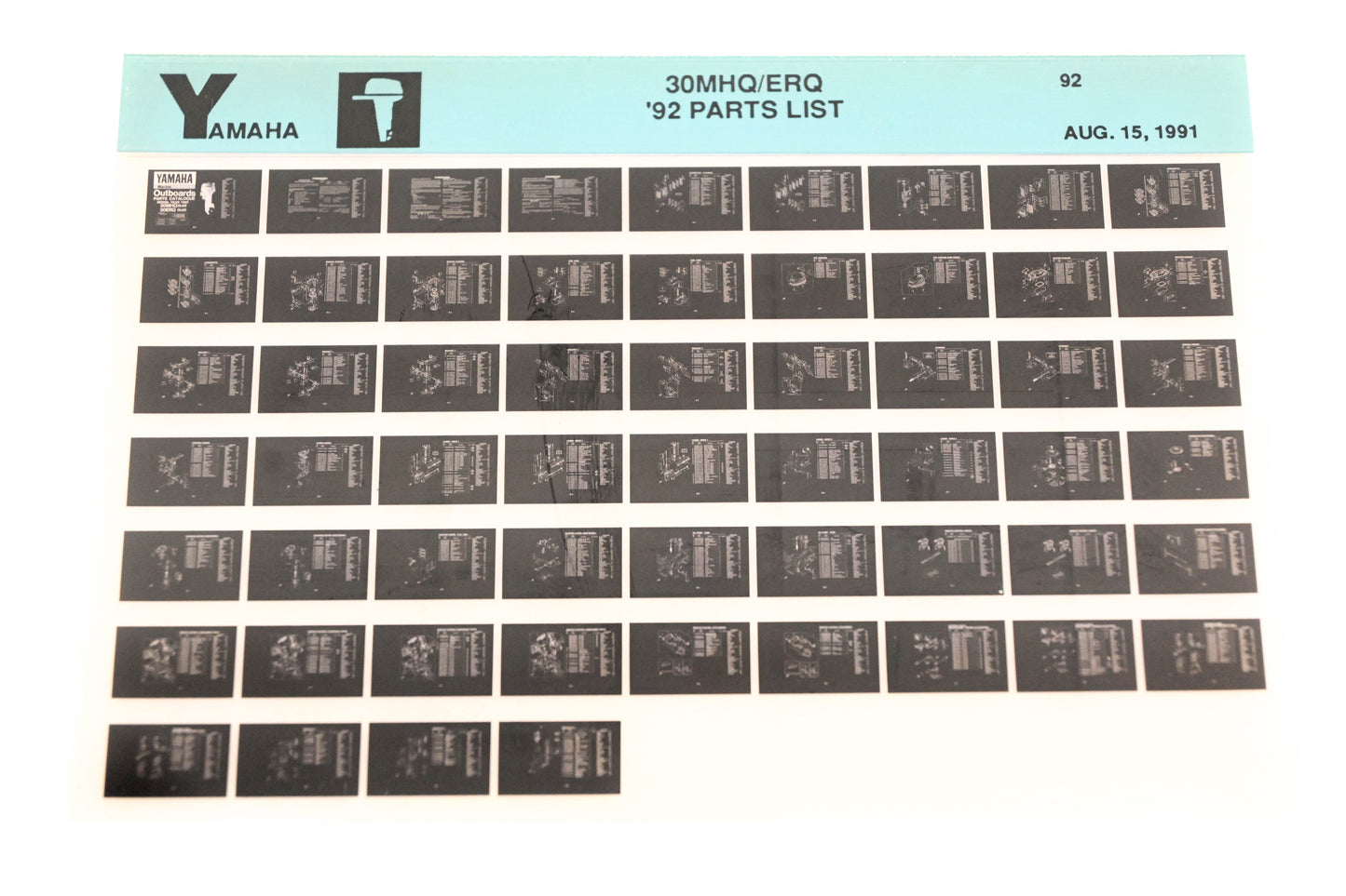 OEM Yamaha LB024-45 1992 30MHQ/ERQ Parts List Microfiche
