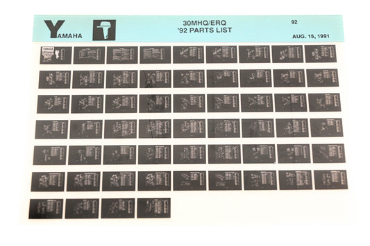 OEM Yamaha LB024-45 1992 30MHQ/ERQ Parts List Microfiche
