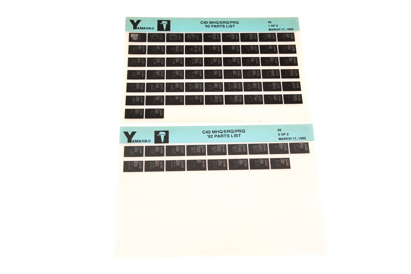 OEM Yamaha LB024-46 1992 C40 MHQ/ERQ/PRQ Parts List Microfiche Lot