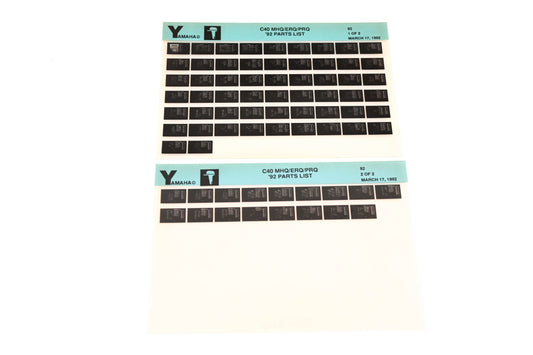 OEM Yamaha LB024-46 1992 C40 MHQ/ERQ/PRQ Parts List Microfiche Lot