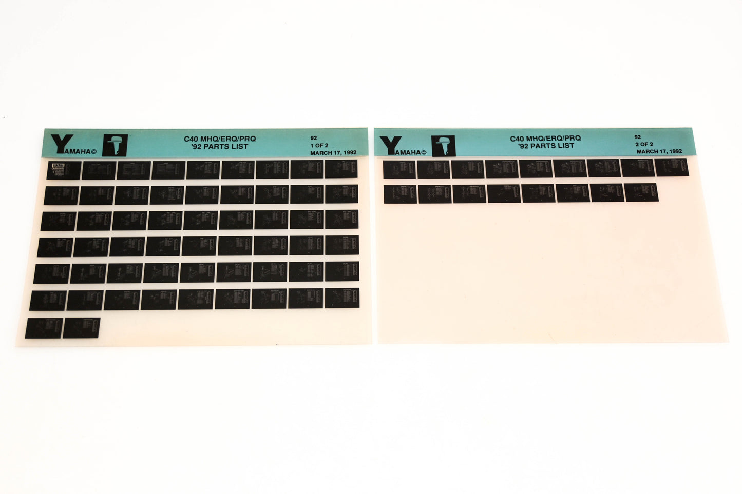 OEM Yamaha LB024-46 1992 C40 MHQ/ERQ/PRQ Parts List Microfiche Lot