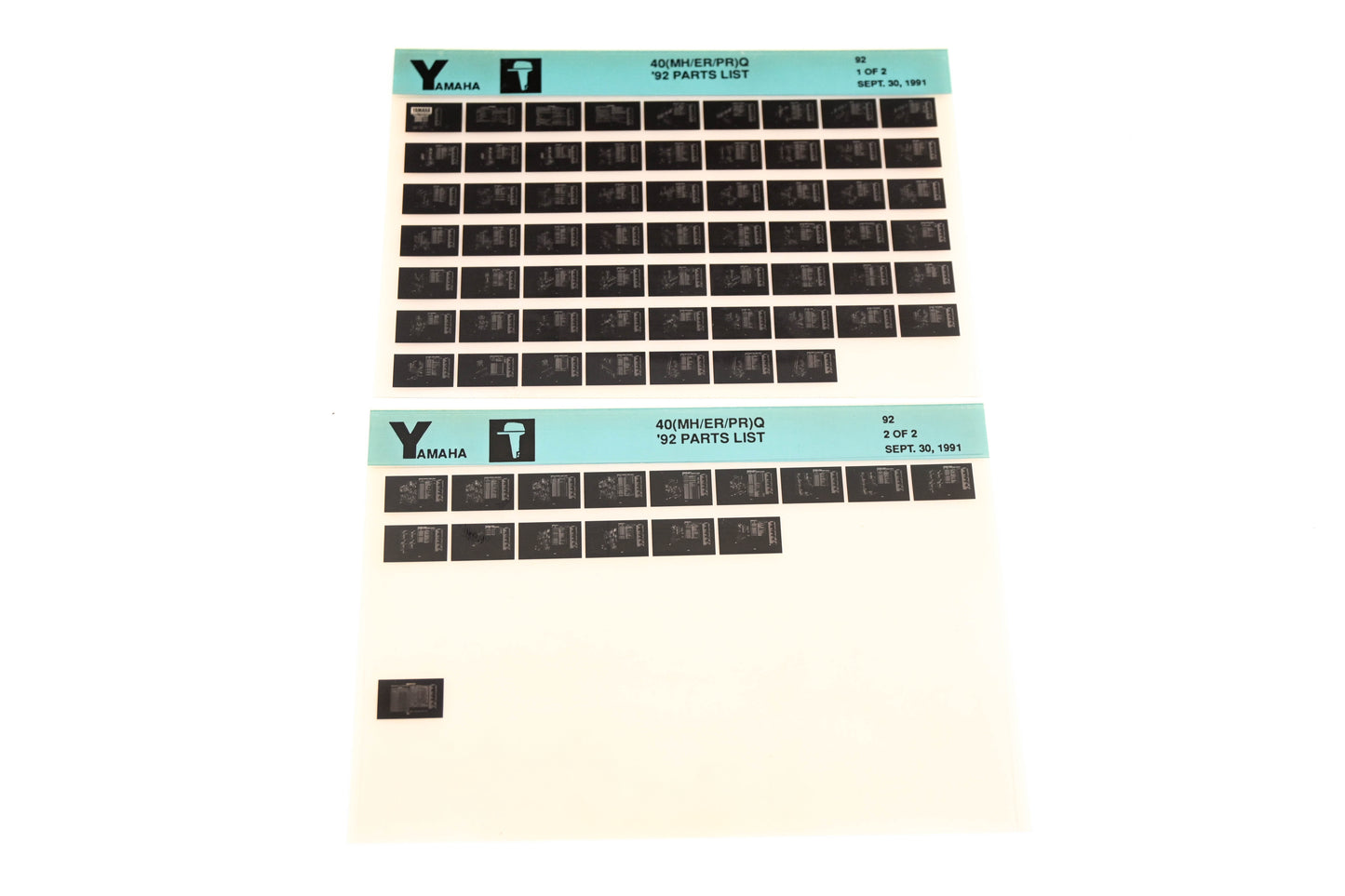 OEM Yamaha LB024-47 1992 40(MH/ER/PR)Q Parts List Microfiche Lot