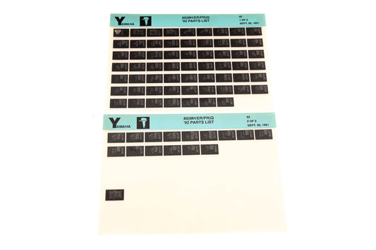 OEM Yamaha LB024-47 1992 40(MH/ER/PR)Q Parts List Microfiche Lot