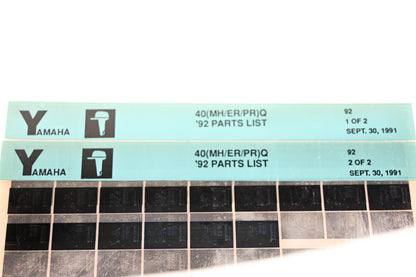 OEM Yamaha LB024-47 1992 40(MH/ER/PR)Q Parts List Microfiche Lot