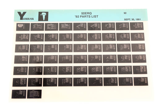 OEM Yamaha LB024-48 1992 50ERG Parts List Microfiche