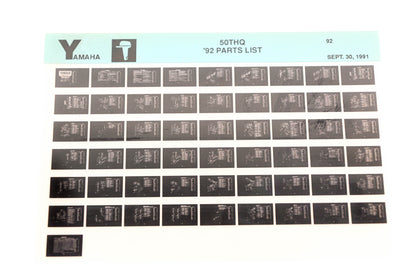 OEM Yamaha LB024-49 1992 50THQ Parts List Microfiche