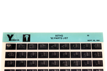OEM Yamaha LB024-49 1992 50THQ Parts List Microfiche