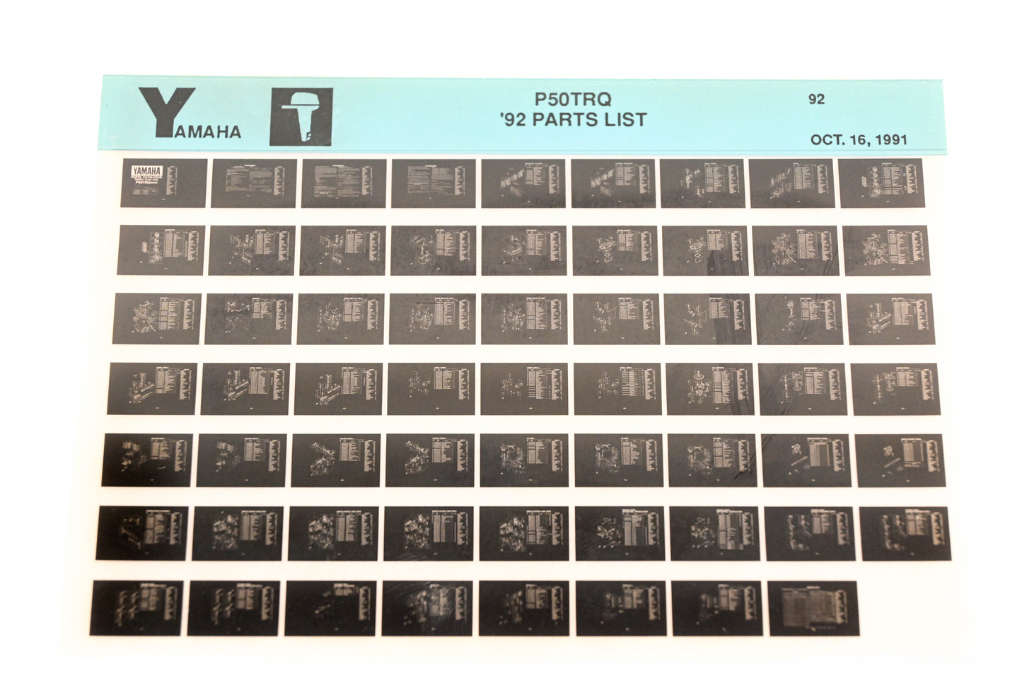 OEM Yamaha LB024-50 1992 P50TRG Parts List Microfiche