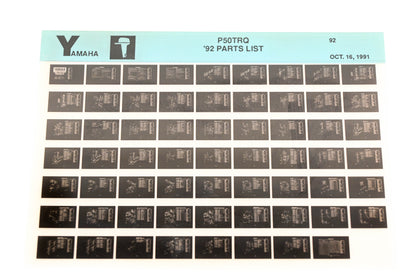 OEM Yamaha LB024-50 1992 P50TRG Parts List Microfiche
