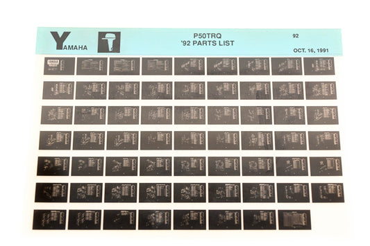 OEM Yamaha LB024-50 1992 P50TRG Parts List Microfiche