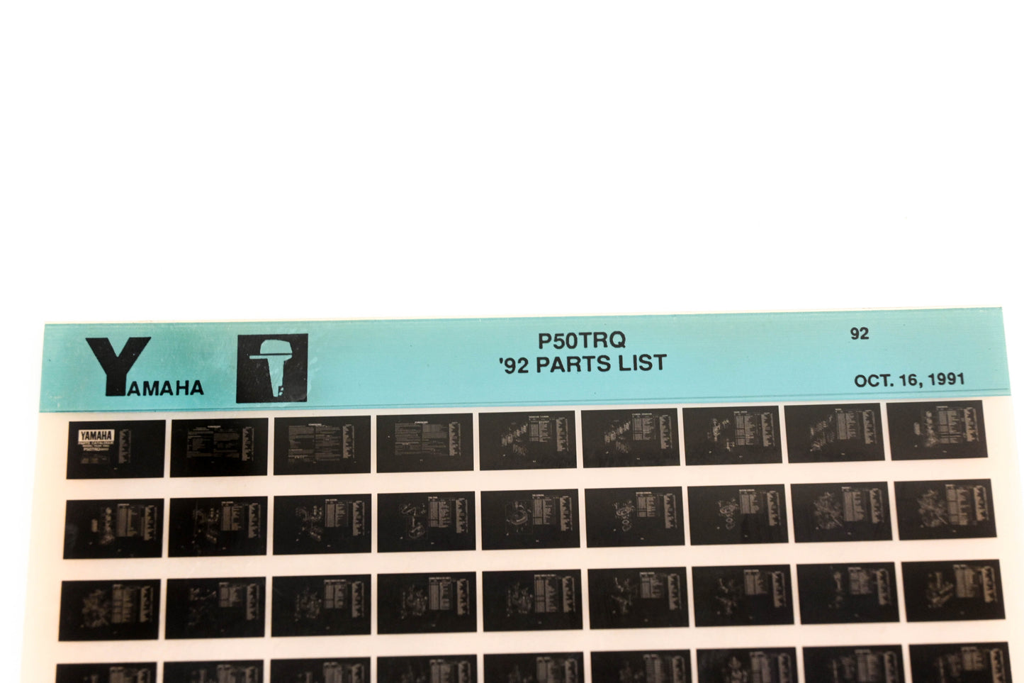 OEM Yamaha LB024-50 1992 P50TRG Parts List Microfiche
