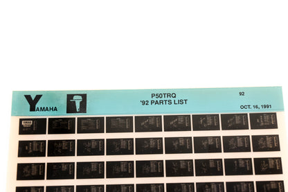 OEM Yamaha LB024-50 1992 P50TRG Parts List Microfiche
