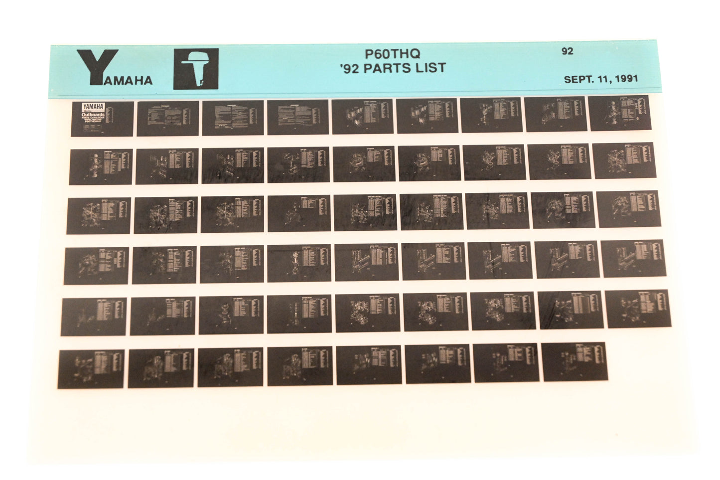 OEM Yamaha LB024-51 1992 P60THQ Parts List Microfiche