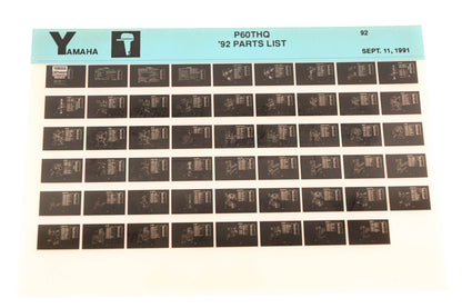 OEM Yamaha LB024-51 1992 P60THQ Parts List Microfiche