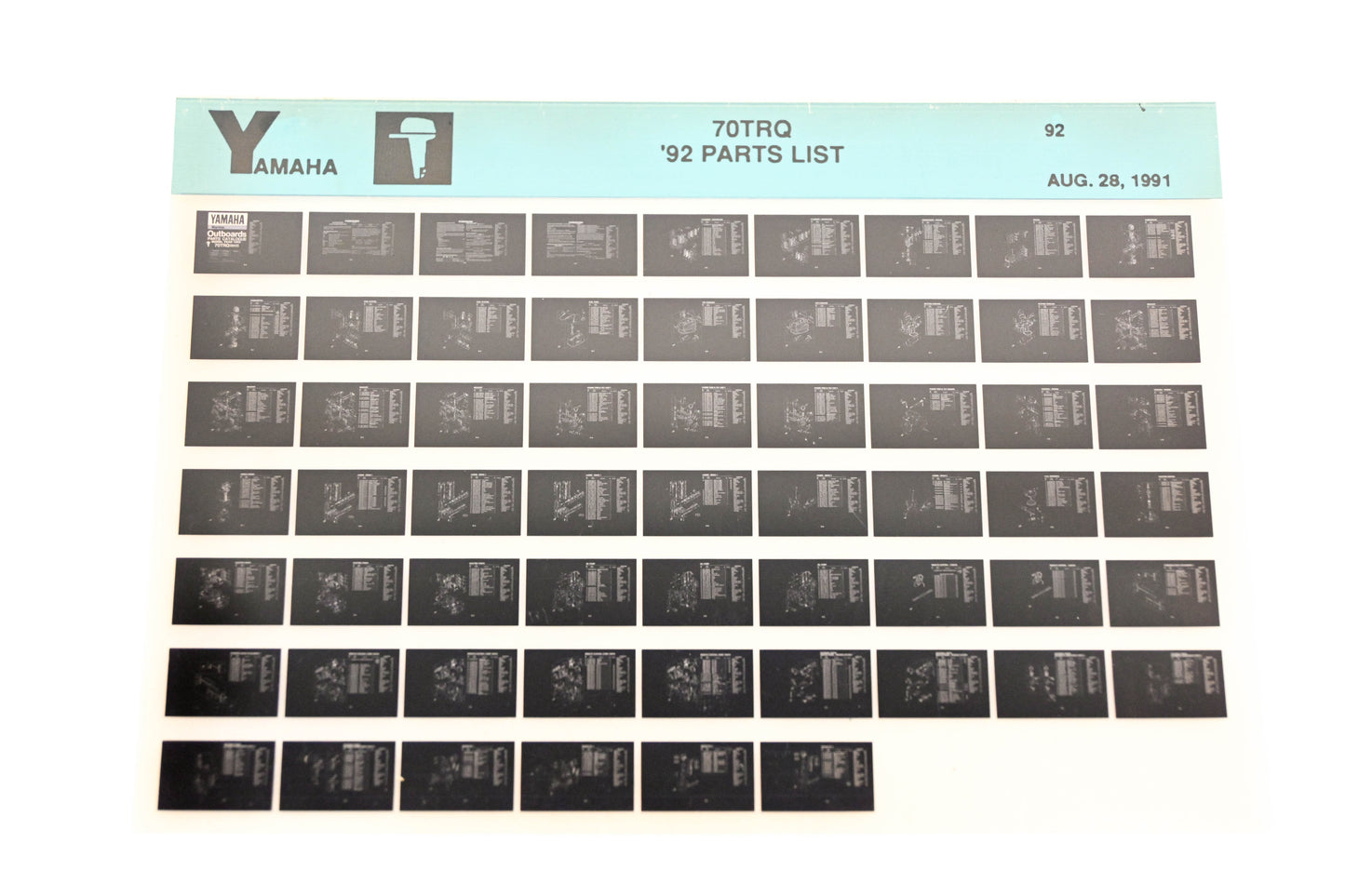 OEM Yamaha LB024-53 1992 70TRQ Part List Microfiche