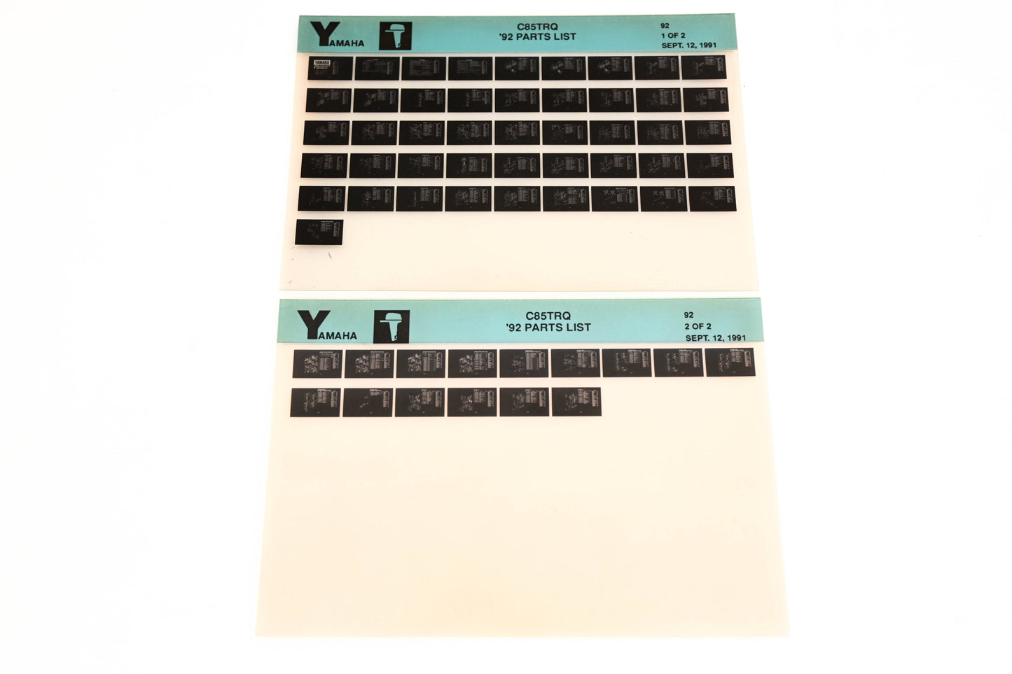 OEM Yamaha LB024-54 1992 C85TRQ Parts List Microfiche Lot