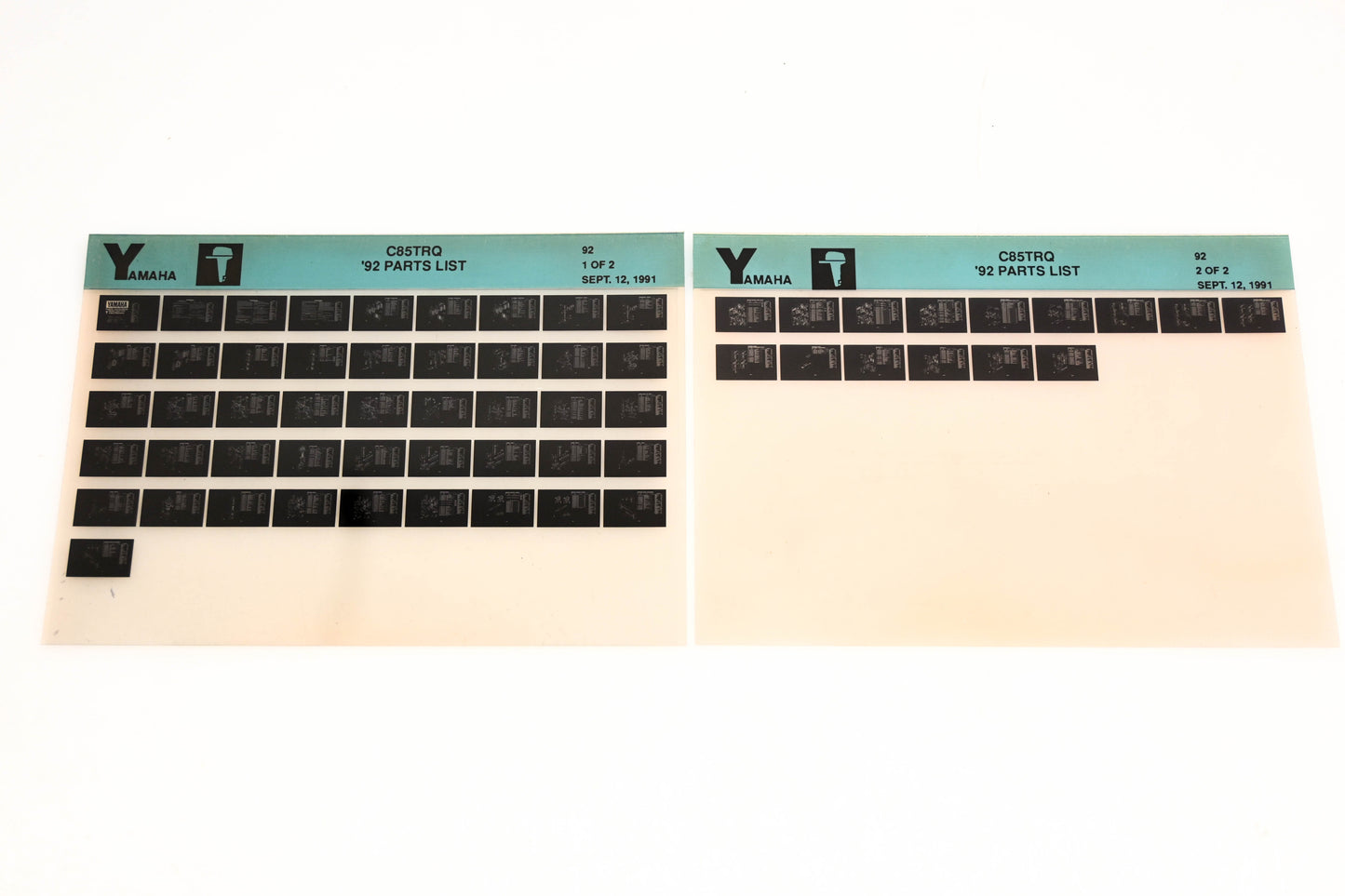 OEM Yamaha LB024-54 1992 C85TRQ Parts List Microfiche Lot